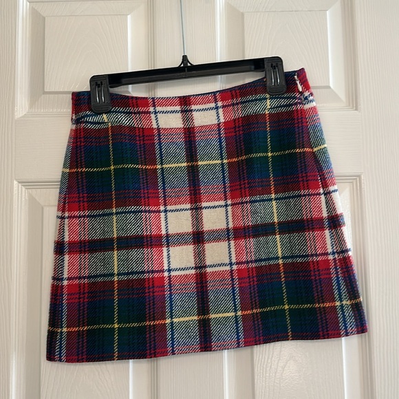 J.Crew | Red, Green & Blue Plaid Wool Mini Skirt - Picture 4 of 6